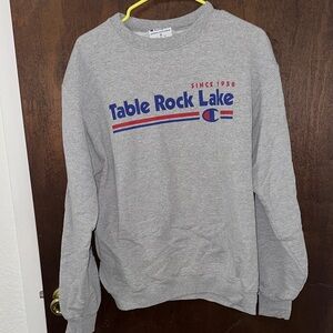 Champion Gray Table Rock Lake Men's Crewneck Sweater